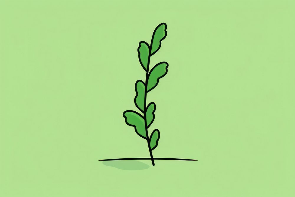 Plant cartoon green leaf. AI generated Image by rawpixel.