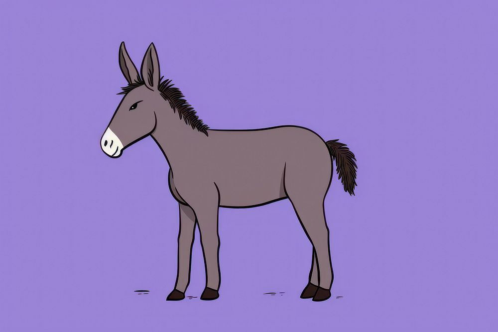 Donkey cartoon animal mammal. AI generated Image by rawpixel.