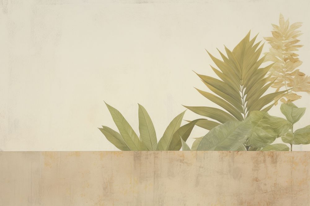 Tropical leaves painting pattern plant. AI generated Image by rawpixel.