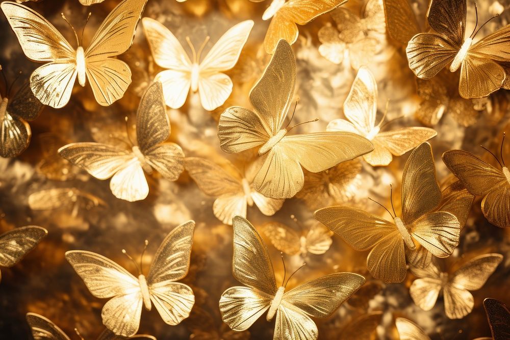 Butterfly background gold backgrounds decoration. AI generated Image by rawpixel.