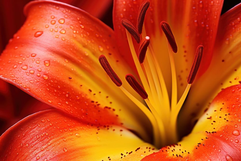Lily flower backgrounds pollen petal. AI generated Image by rawpixel.