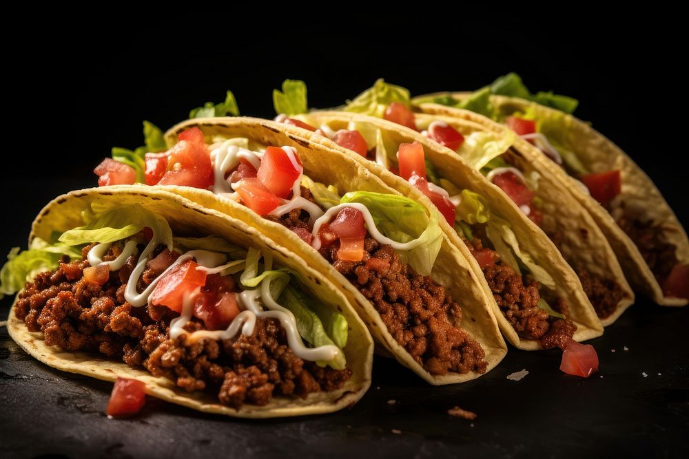 Beef taco food vegetable flatbread. AI generated Image by rawpixel.