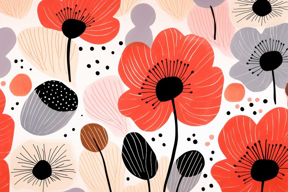 Pattern flowers backgrounds abstract plant. AI generated Image by rawpixel.
