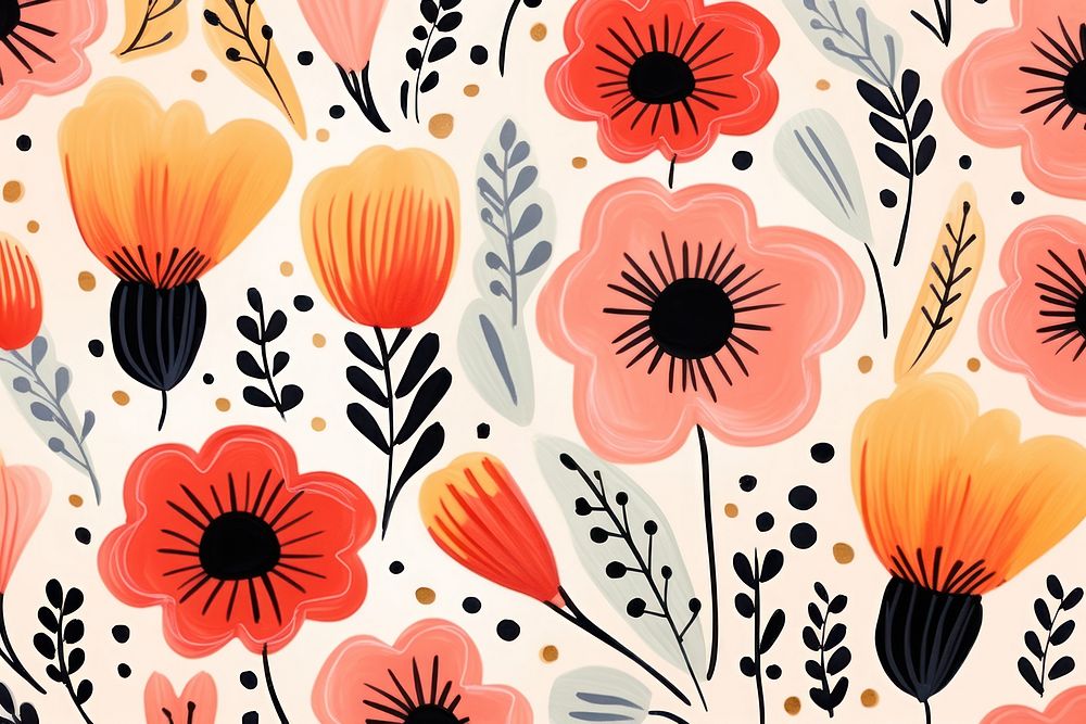 Pattern flowers backgrounds plant petal. AI generated Image by rawpixel.