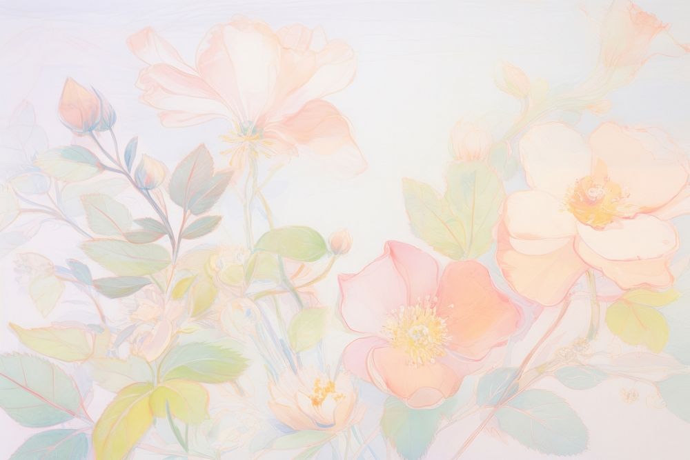 Spring flowers backgrounds pattern drawing. AI generated Image by rawpixel.