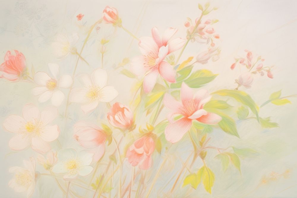 Spring flowers backgrounds painting pattern. AI generated Image by rawpixel.