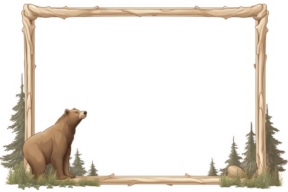 Bear cartoon mammal plant. AI generated Image by rawpixel.