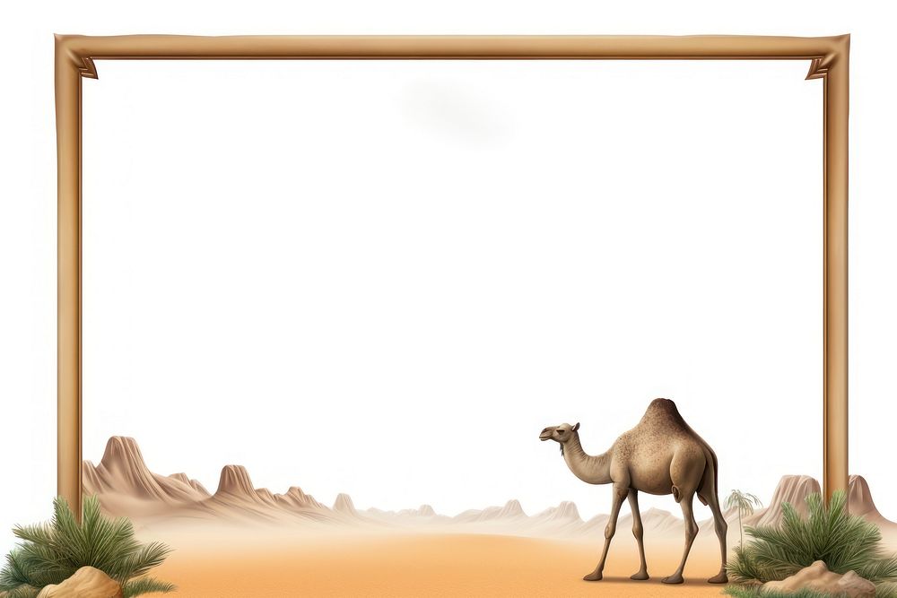 Camel and desert cartoon animal mammal. 