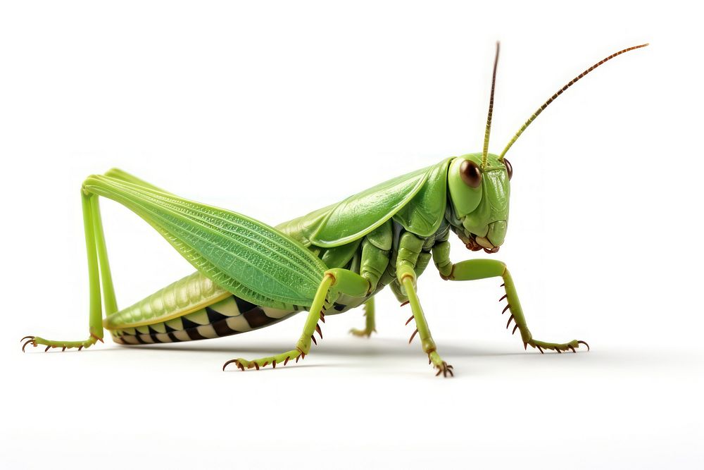 Grasshopper animal insect white background. AI generated Image by rawpixel.
