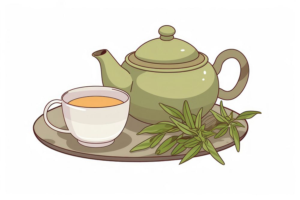 Japanese green tea teapot drink cup. AI generated Image by rawpixel.