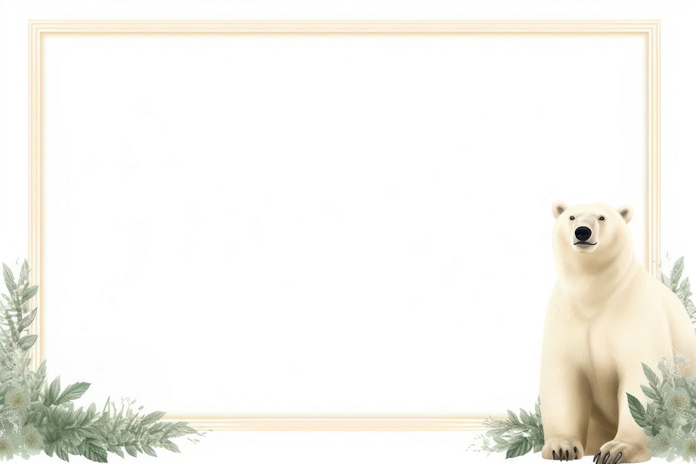 Polar bear animal mammal frame. AI generated Image by rawpixel.