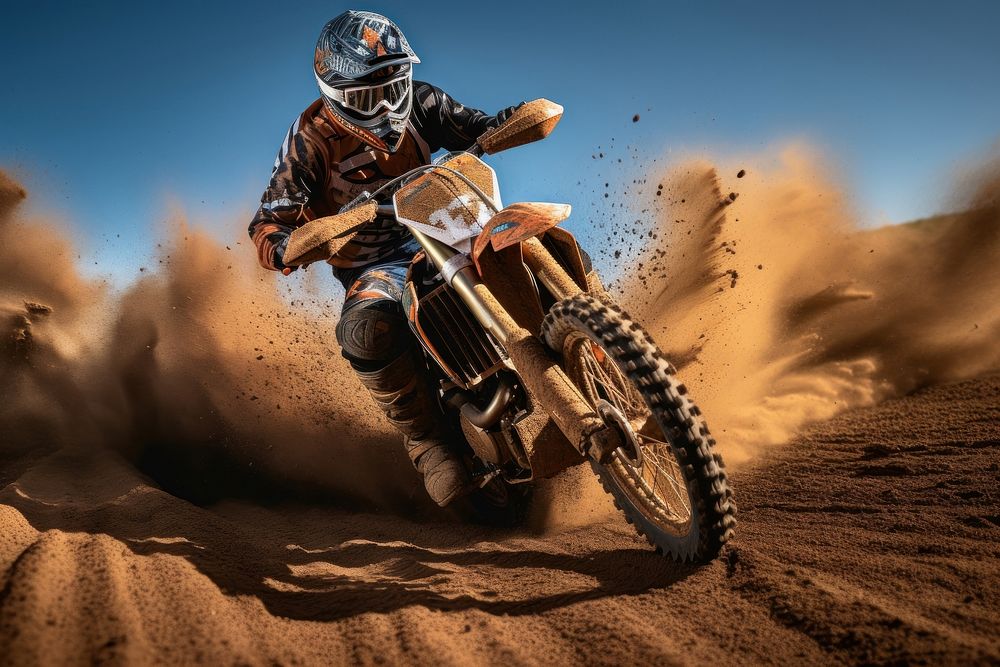 Dirt bike motorcycle motocross vehicle. AI generated Image by rawpixel.