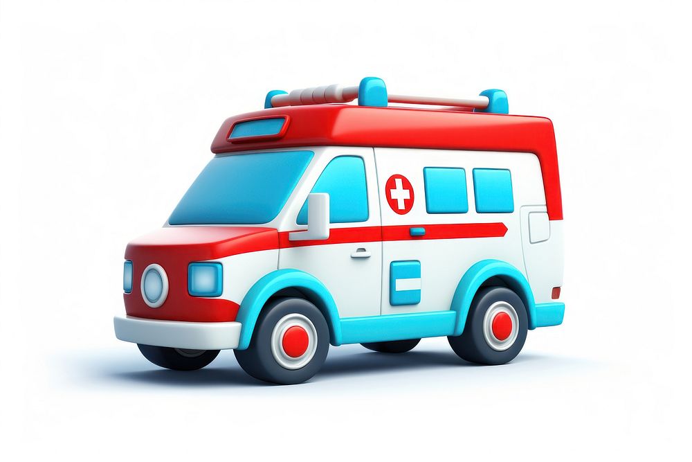 Ambulance vehicle cartoon van. AI generated Image by rawpixel.