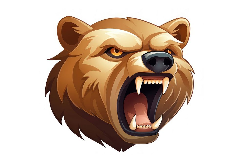 Bear cartoon mammal white background. AI generated Image by rawpixel.
