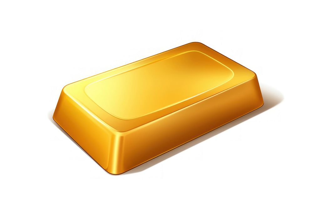 Gold ingot white background simplicity rectangle. AI generated Image by rawpixel.