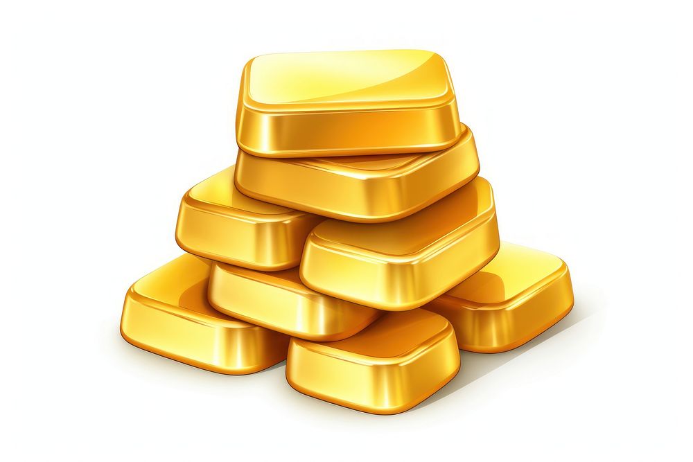 Gold ingots white background investment currency. AI generated Image by rawpixel.