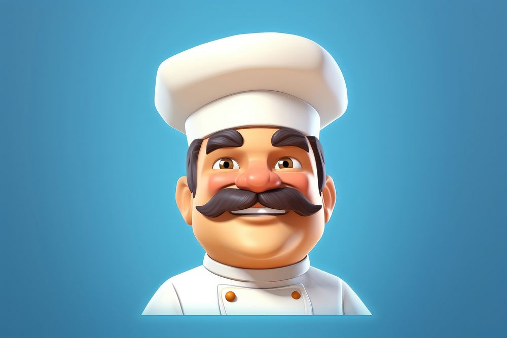 Chef cartoon moustache portrait. AI generated Image by rawpixel.