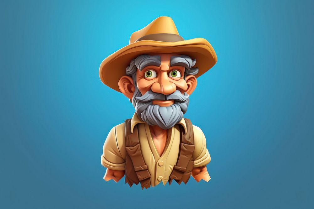 Farmer cartoon portrait photography. AI generated Image by rawpixel.