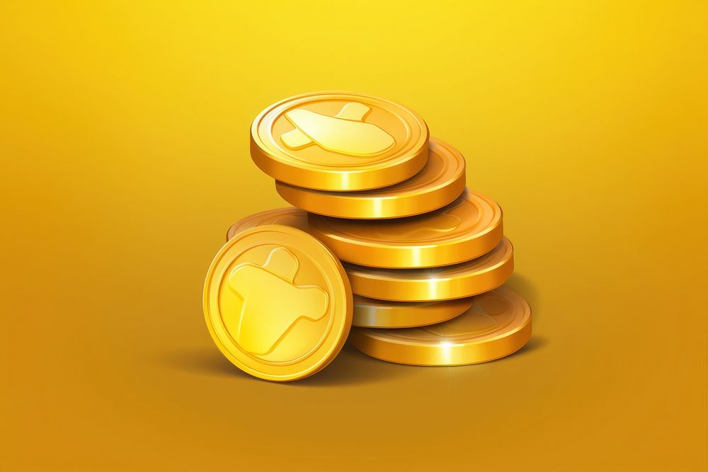 Gold coins floating yellow investment currency. AI generated Image by rawpixel.