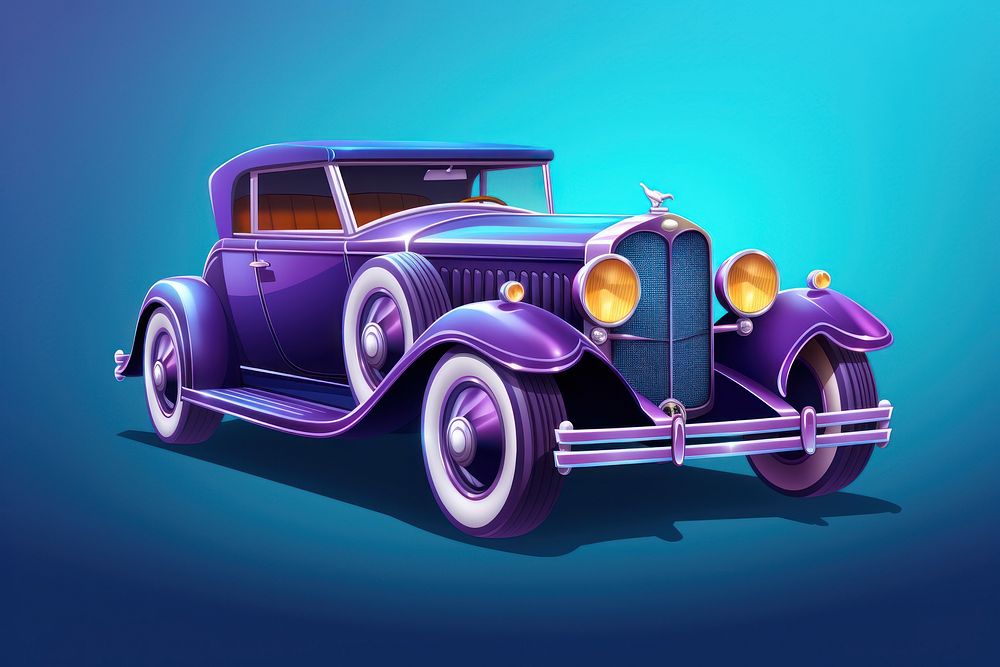 Luxury 1930 car vehicle cartoon wheel. AI generated Image by rawpixel.