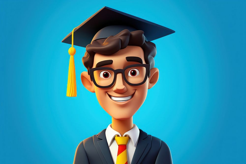 Graduate person graduation cartoon intelligence. AI generated Image by rawpixel.