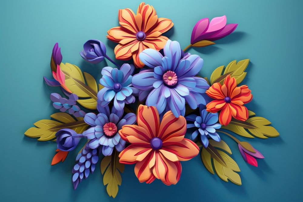 Flowers art pattern purple. AI generated Image by rawpixel.
