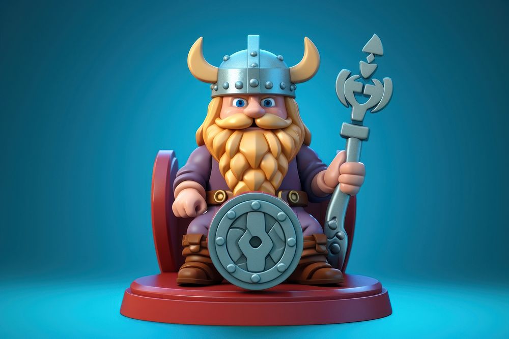 Viking cartoon figurine representation. AI generated Image by rawpixel.