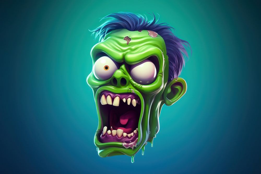 Zombie cartoon green representation. AI generated Image by rawpixel.