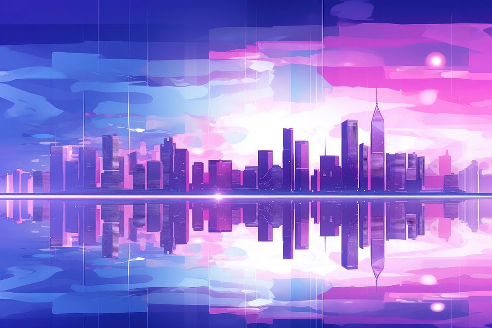 Cityscape purple architecture building. AI | Premium Photo Illustration ...