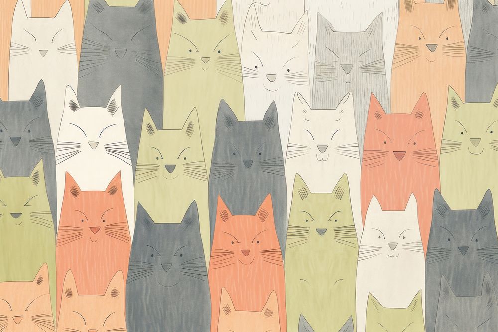 Cat background backgrounds pattern animal. AI generated Image by rawpixel.