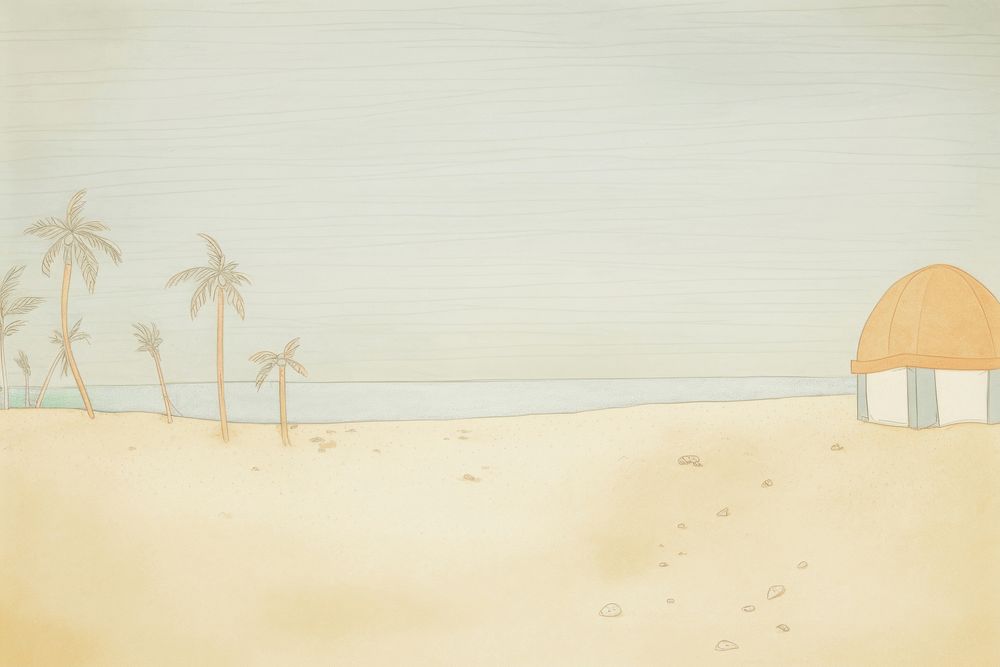 Beach background painting drawing outdoors. AI generated Image by rawpixel.