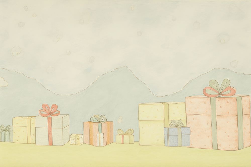 Gift background drawing backgrounds painting. AI generated Image by rawpixel.