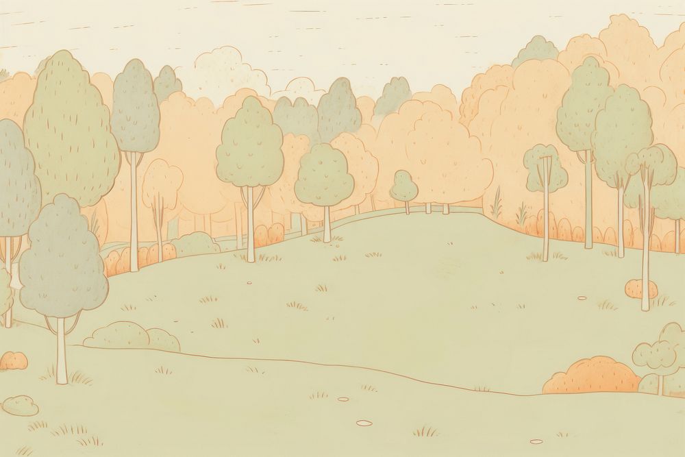 Park background drawing backgrounds painting. AI generated Image by rawpixel.