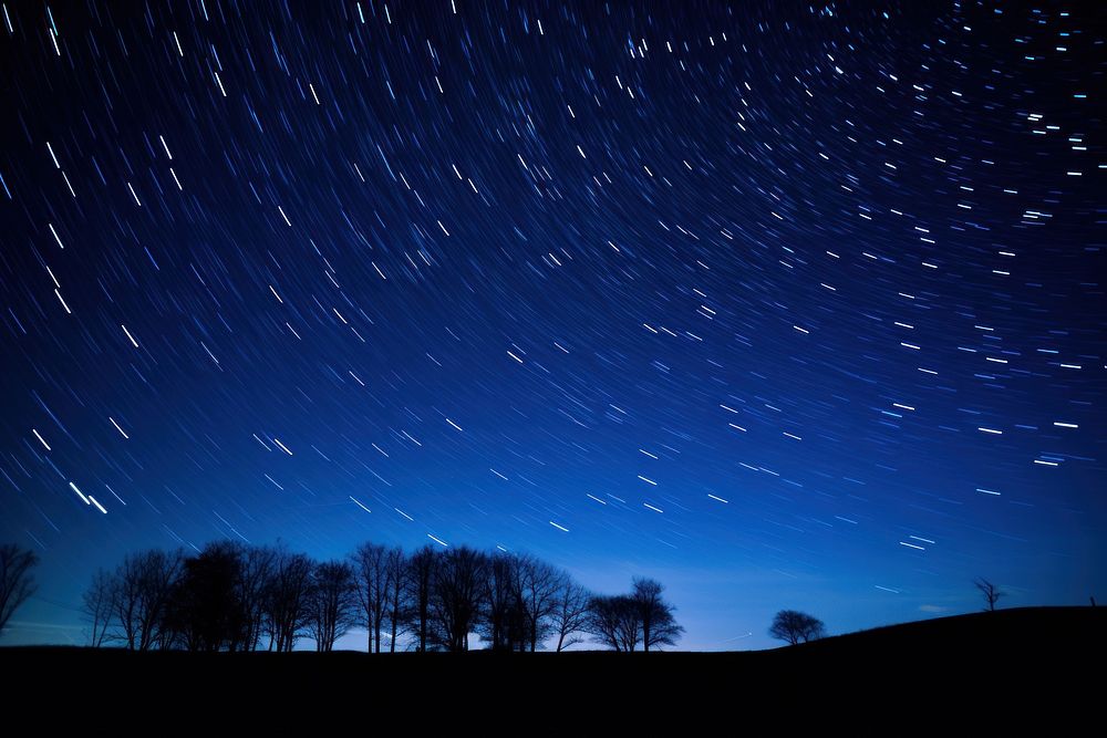 Night sky nature landscape outdoors. AI generated Image by rawpixel.