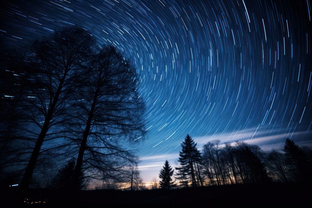 Night sky nature landscape astronomy. AI generated Image by rawpixel.