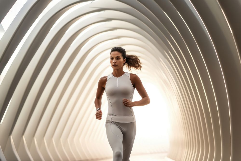 Running architecture jogging female. AI generated Image by rawpixel.