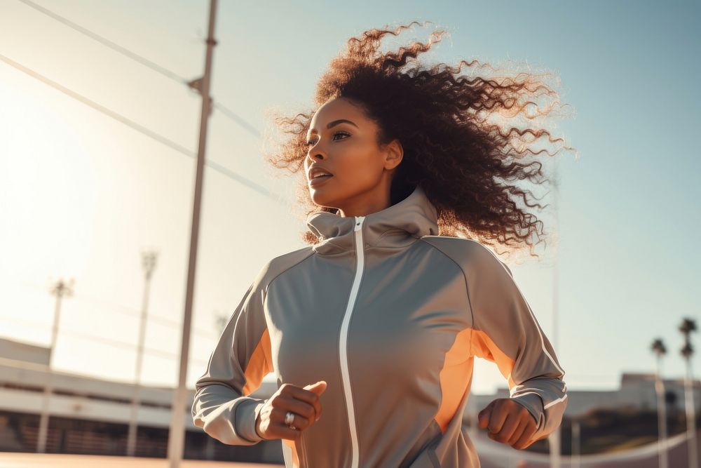 Bold tracksuit running jogging fashion. AI generated Image by rawpixel.