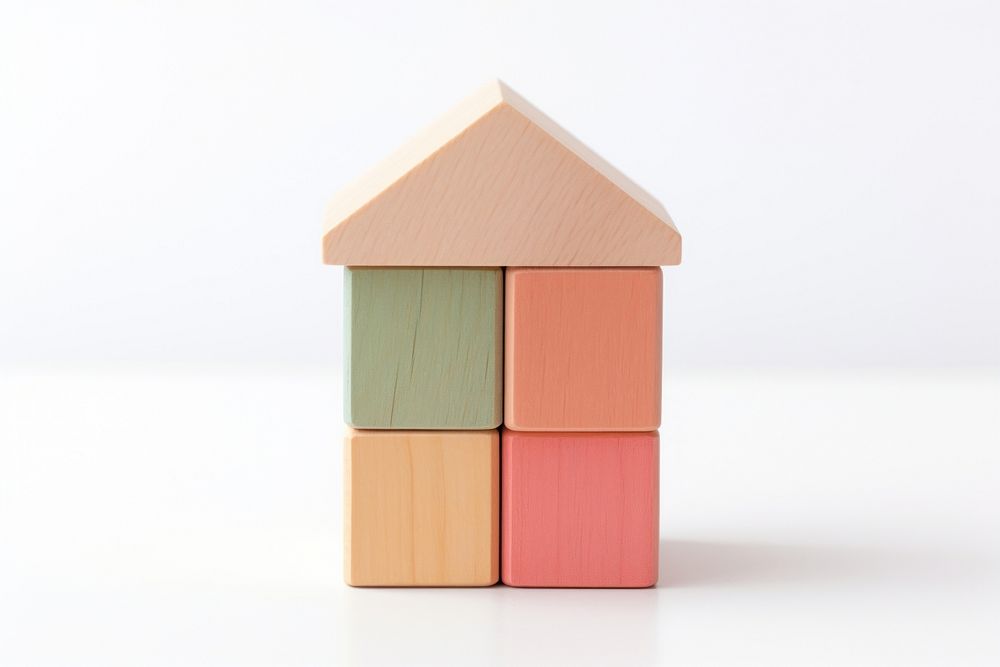 House wooden block house toy white background. AI generated Image by rawpixel.