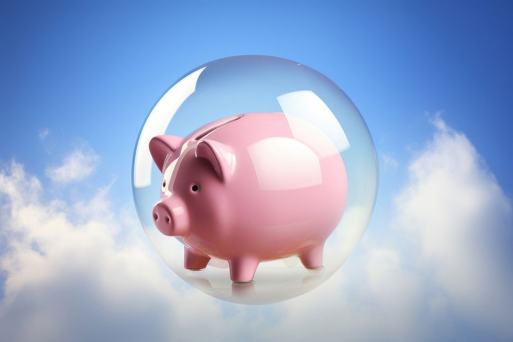 Piggy bank transparent investment currency. AI generated Image by rawpixel.