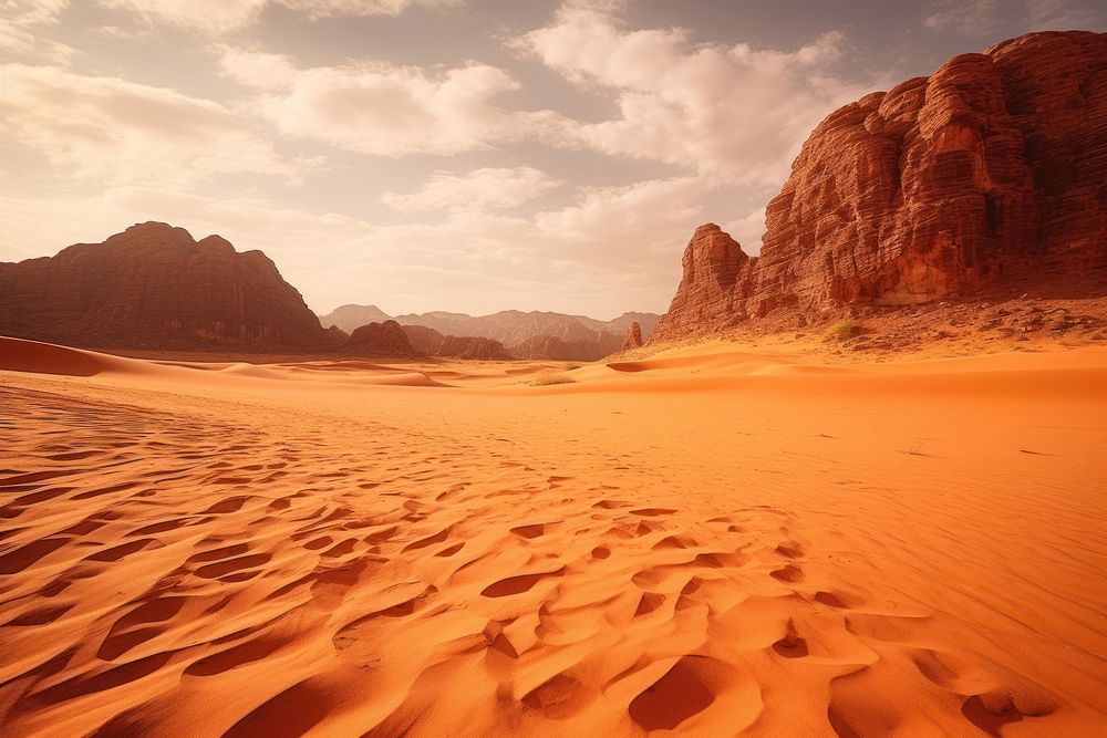 Red Sand desert nature landscape. AI generated Image by rawpixel.