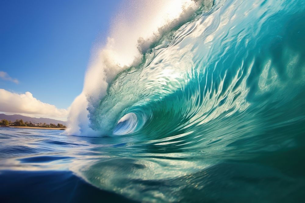 Underwater view of a wave nature outdoors sports. AI generated Image by rawpixel.