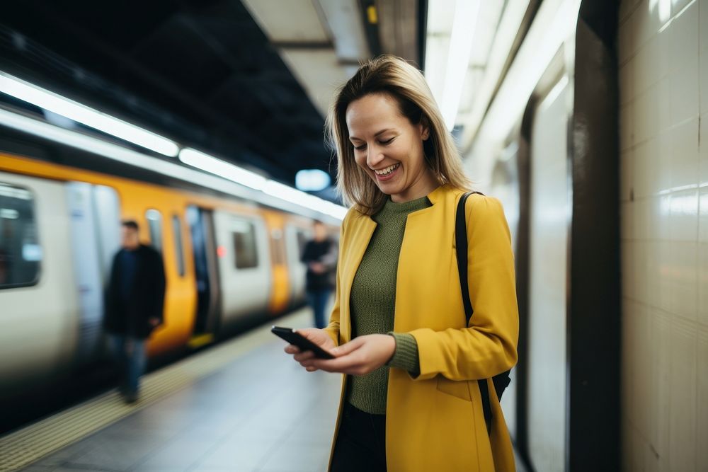 Woman smilling during video chat adult portrait vehicle. AI generated Image by rawpixel.