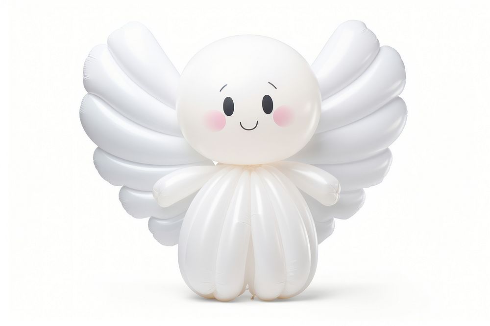 Angel white white background anthropomorphic. AI generated Image by rawpixel.