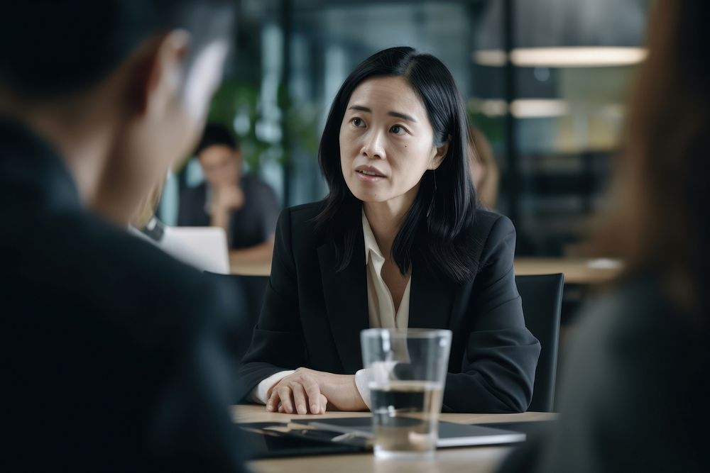 Thai businesswoman discussion office adult. AI generated Image by rawpixel.