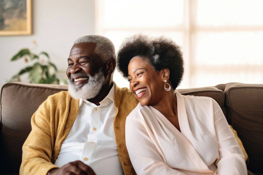 Senior african american couple adult happy head. AI generated Image by rawpixel.