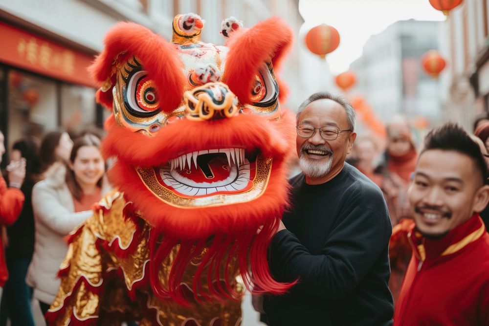 Chinese New Year celebration festival dragon adult. AI generated Image by rawpixel.