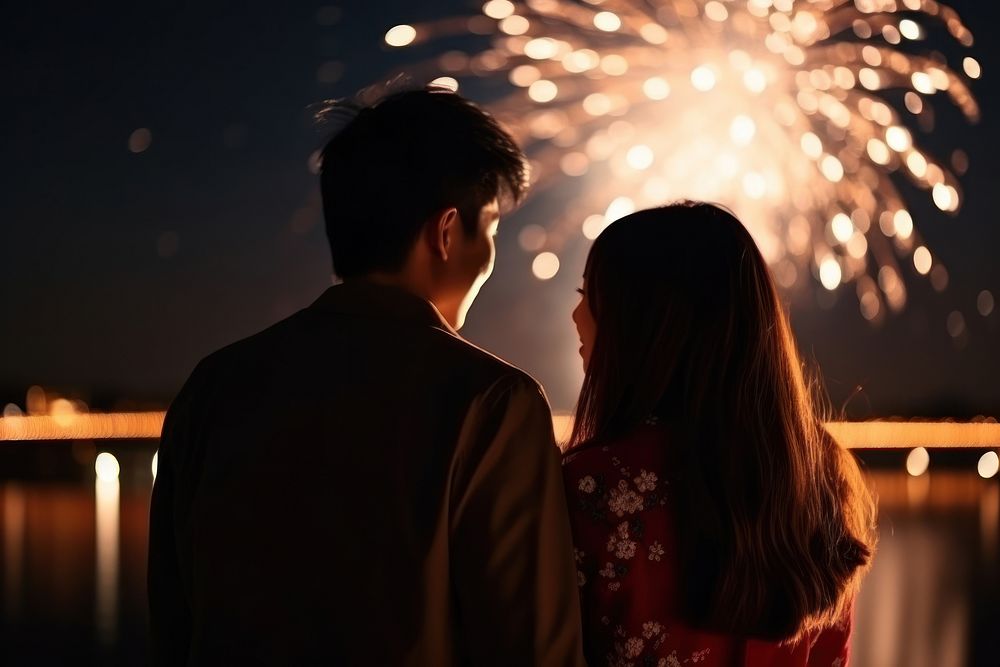 Fireworks to celebrate celebration outdoors adult. AI generated Image by rawpixel.