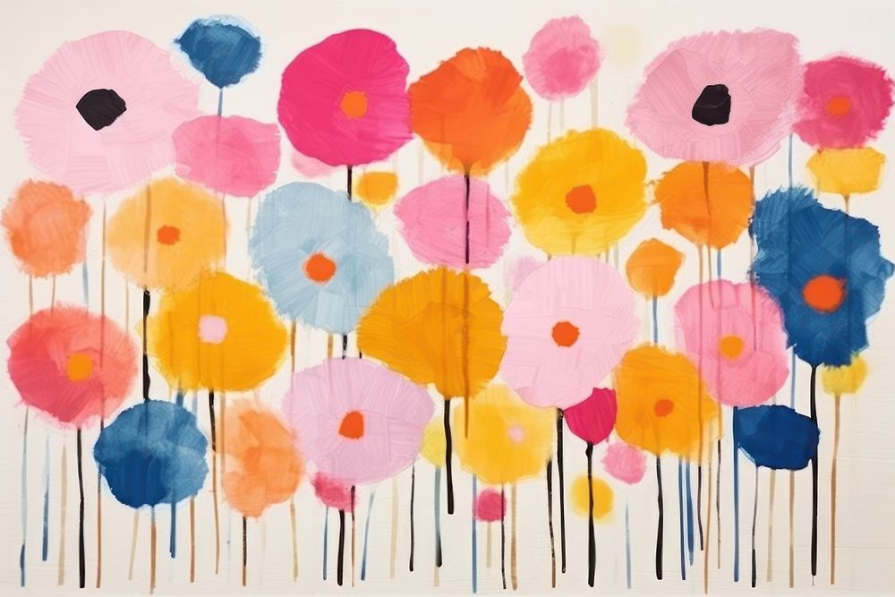 Flowers art abstract painting. AI generated Image by rawpixel.
