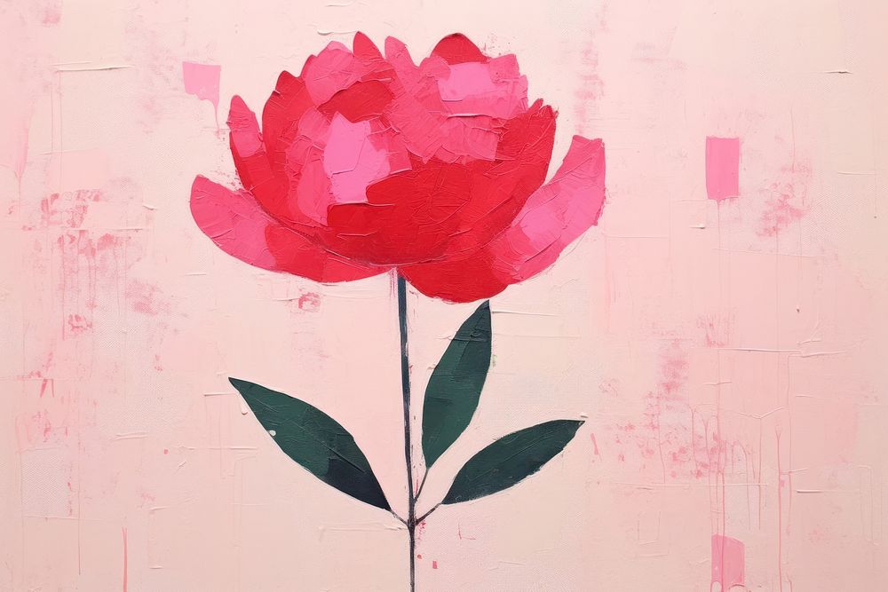 Peony art painting flower. AI generated Image by rawpixel.