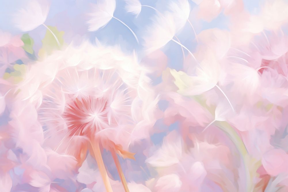 Painting of dandelion border backgrounds flower petal. AI generated Image by rawpixel.